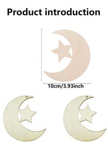 20-Pack Wooden Crescent Star-Shaped Hanging Ornaments, Eid Decorations, Gurbanaine Decorations, Wooden Gift Wrapping Tags, DIY Crafts, Handicrafts, Weddings, Birthday Parties, Ramadan Decorations, Eid Gifts, Holiday Gifts, Painting Supplies, Star And Moon Wood Chips, Holiday Gift Tags, Home Decor, Wooden Party Table Center Decorations