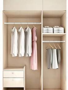 Brodark 1 件装多功能可伸缩窗帘杆，安装简便，适用于浴室窗帘杆、阳台晾衣绳、衣柜挂杆、门/窗帘杆、浴室窗帘杆配件、卧室配件、收纳整理、家居收纳 - 白色 - 查看 5