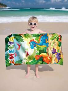 Personalized Kids Beach Towel, Custom Birthday Gift, Girls Bath Swim Towel, Beach Essentials, Toddler Beach Towel - Multicolor - View 5