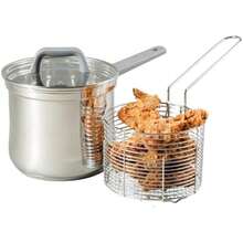 Oster Beauford - Sartén de acero inoxidable de 8 pulgadas, apto para inducción, horno y lavaplatos, mango gris suave tacto, parte inferior encapsulada de 5 capas(3.65-Quart Deep Fryer Pot) - Multicolor - Ver 1