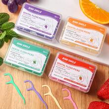 200 Pieces - Fresh Fruit Flavored Dental Floss With 4 Different Flavors, Strawberry, Grape, Orange, And Mint Flavors, Ultra-Fine Dental Floss For Oral Cleaning And Food Residue - Multiple Oral Care, Home And Travel Interdental Cleaning Supplies - Multicolor - View 5