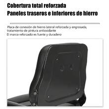Asiento universal ajustable para montacargas con cinturón y posabrazos, respaldo ajustable y riel deslizante asiento de podadora de PVC impermeable, para tractor, montacargas, cargadora - Negro - Ver 7
