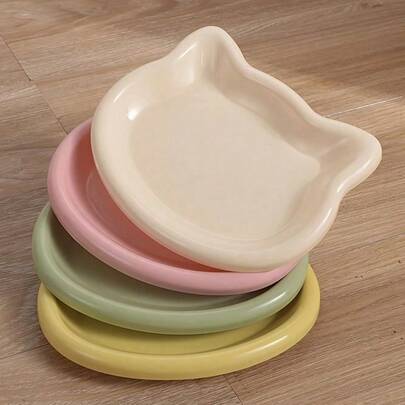 Multicolored Plastic Cat Bowl, In Cartoon Cat Shape, Whisker-Friendly Cat And Small Dog Pet Dish - Suitable For Dry/Wet Food And Water - Easy To Clean, Dry Food, Snacks And Wet Canned Food, Bone Residue Storage Dish, Nut Shell Storage Dish.Christmas Stocking Fillers,Gifts,Funny Gifts,Ramadan,Personalised Gift, Cat Stuff, Pet Food Storage