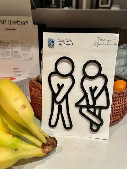 1 Bộ Biển báo nhà vệ sinh 3D lập thể, ngộ nghĩnh - Biển báo nhà vệ sinh nam và nữ - Trang trí cửa nhà vệ sinh nam nữ, Biển báo nhà vệ sinh, Tấm biển cửa, Phong cách tối giản