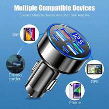 车载充电器适配器套装，车载快充 + 3.3 英尺 Type-C 转 Lightning 数据线，兼容其他设备，点烟器式车载充电器 - 彩色 - 查看 5