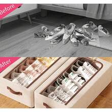 1PC High-Quality Shoe Box, Large-Capacity, Foldable And Stackable Transparent Shoe Box, Multi-Functional Portable Storage Box, Suitable For Storing Sneakers, Casual Shoes, And High Heels, Saving Space And Can Be Placed Under The Bed, In A Cabinet, Under The Sofa, Or In The Entryway.