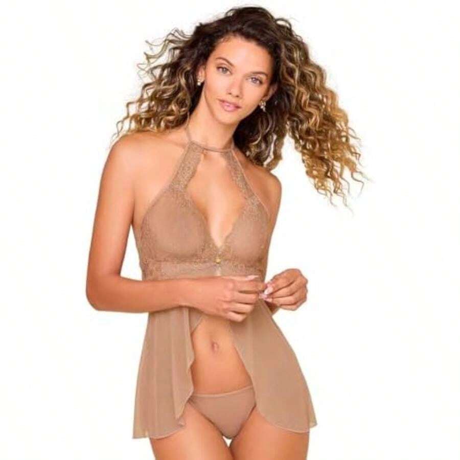 Ilusion 71056 Babydoll Mujer(M TABACO) - Multicolor - Ver 1