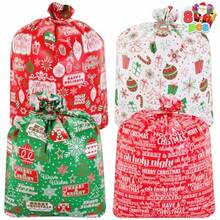 CZ JOYIN 8 bolsas de regalo gigantes de Navidad gigantes de 44 x 36 pulgadas con etiquetas de regalo para regalos de día festivo regalos de Navidad de gran tamaño suministros de recuerdo de fiesta resistentes bolsas de regalo grandes 8764 - blancorojoverdeRojoVerdeBlanco - Ver 1