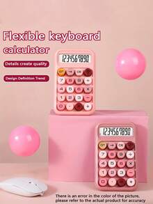 Dopamine Color Calculator High Value Multifunctional Calculator Flexible Key Office Special, Crisp Rebound, Tapping Like A Note, Non-Slip Silicone, Steady Accompanying. - Single Piece - View 3