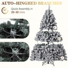 6 Pies Árbol de Navidad Artificial Pre-Iluminado Pino con 250 LEDs Cálidos, para Hogar y Oficina - Tipo de Enchufe B USA (110-127V) - Ver 7