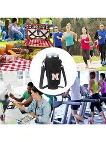 Customized Embroidered Letter Towel And Car Cup Holder, Pink Embroidered Insulated Cup Sleeve, Ice Bucket Cup Holder With Shoulder Strap - Adding A Touch Of Elegance To Every Beverage! Made Of Non-Food Contact Materials. - Multicolor - View 3