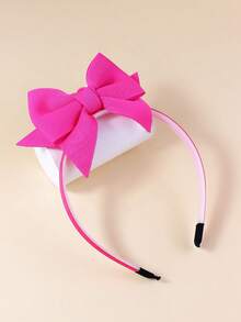 1 buc. Bandă de păr cu fundă roz, potrivită pentru copii și uz zilnic.
