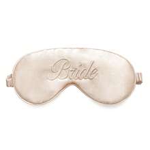 1pc Champagne Color "Bride" Logo Soft Polyester Fabric Eye Mask, Wedding Nap & Sleep Accessory - Champagne - View 1