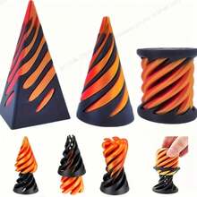 3 Đồ chơi hình nón xoắn ốc bất đối xứng, Đồ trang trí bàn làm việc hình nón xoắn ốc in 3D giúp giảm lo âu | Dây xoáy mini giúp giảm căng thẳng | Thích hợp trang trí xe hơi, phòng khách, phòng ngủ - Nhiều màu - Xem 5