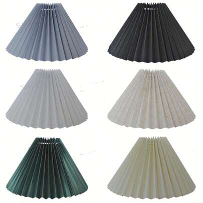 2 Pieces Of Modern And Fashionable Pleated Fabric Lampshades, Paired With A Metal Frame For Modern Home Decoration, Elegant Curved Design