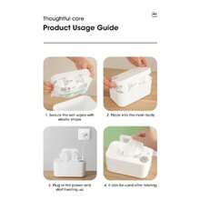 USB Baby Wet Wipes Warmer With Night Light, Portable Wet Wipes Heater, Large Capacity Design, Suitable For Car, Travel And Home Use - White - View 8