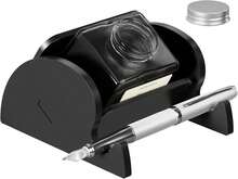 Homakover 1 Pack Acrylic Tilting Gl Ink Bottle Holder With Non-Slip Bottom, Calligraphy Oblique Nib Holder Stand, Tabel Dration Fit For Ink Bottle Pen, Ink Bottle Not Include - Apricot - View 1