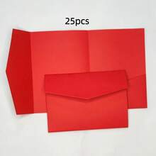 Premium Minimalist Invitation Cards, Envelopes, Invitations, Made Of 250g High-End Specialty Paper - Burgundy - View 21
