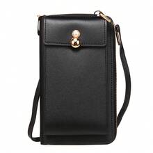 Bolso de Hombro para Teléfono de Gran Capacidad, Pequeño y Exquisito, Cartera Multifuncional, Bolso Cruzado para Mujeres - Marrón - Ver 11