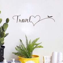 Pegatinas de pared de PVC con letras, corazón, avión, despegar y pegar, para decoración del hogar, sala de estar y dormitorio. - Multicolor - Ver 1