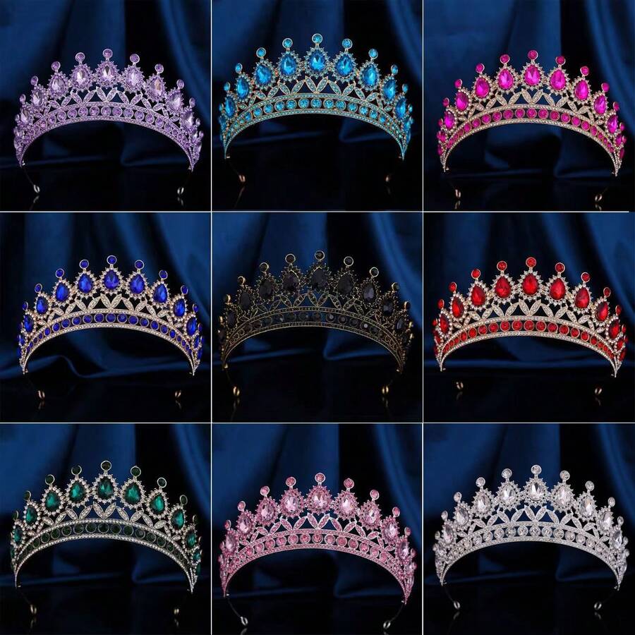 Baroque Crystal Bridal Crown Headpiece, Classic Luxury Alloy Wedding Crown, Crystal Gown Princess Tiara Accessory, Suitable For Women's Wedding, Birthday Party And Other Important Occasions Valentine's Day Accessories - Crown - View 1