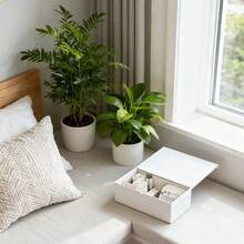 1pc Makeup Pad Pads Storage Box, Household Dust-Proof Cotton Swabs/Pads Container With Flip Cover, Bathroom Multi-Function Organizer Box - Multicolor - View 4