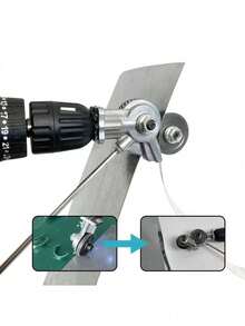 重型金属切割钻头附件 - 手动钻床剪板机，无需组装，用于切割薄板、铝、钢、铁 - 兼容标准钻床 - 工业车间和 DIY 项目，金属加工工具，坚固的工具设计，耐用的结构，铝切割，紧凑的设计，高强度材料，钣金剪，家庭车间用户 - 彩色 - 查看 3