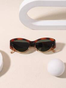 1 PC Women's Retro Feel Cat Eye Frame Fashion Glasses, Lightweight And Comfortable To Wear For Outdoor - Multicolor - View 4