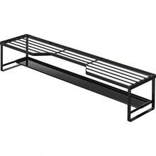 山コンロ奥ラック 排気口カバー付 60cmコンロ用 ブラック 約W70XD18XH15cm タワー tower スライド式 排気口カバー 棚付き 5269 - ブラック - チェックする 9