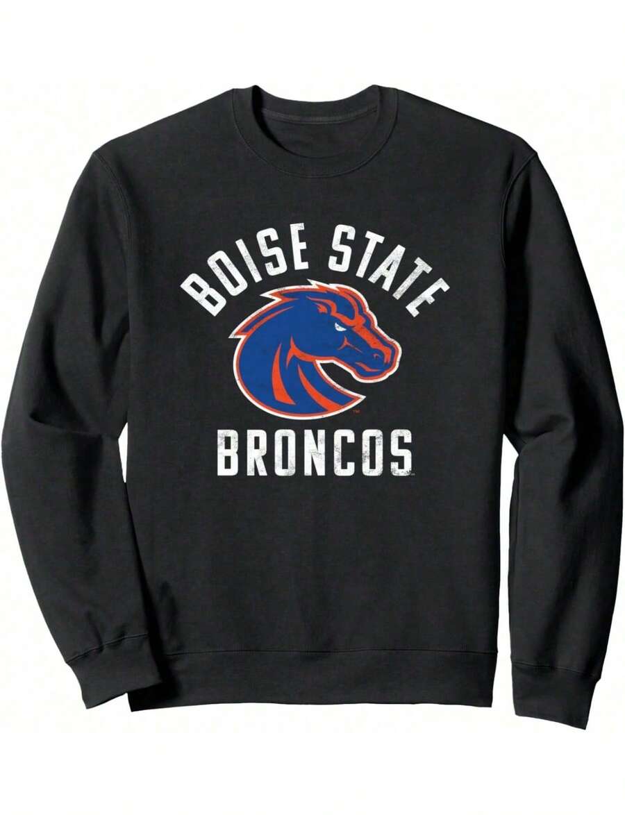 Sudadera grande de los BSU Broncos de la Universidad Estatal de Boise - Negro - Ver 1