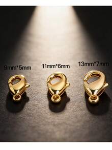 30pcs/Pack Lobster Clasp, Suitable For Necklace, Bracelet And Other DIY Jewelry Making Accessories - Gold - View 1