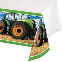 Creative Converting - Mantel de plástico con diseño de Tractor Festivo, 54 x 102 Pulgadas, , 1 Unidad(Multicolor) - Multicolor - Ver 3