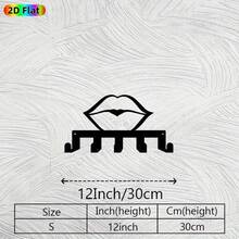 CIF BUY 1 件复古嘴唇钥匙架墙饰 - 重型黑色金属嘴唇钥匙收纳架，带 5 个挂钩，坚固耐用，适合玄关装饰，灵感源自口红设计，也适用于走廊、卧室 - 情人节理想礼物 - 彩色 - 查看 8