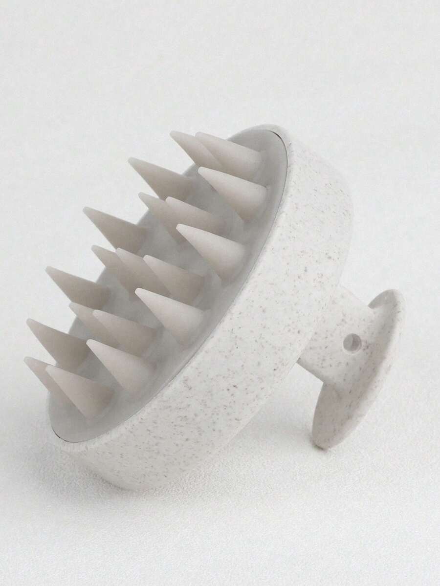 1 Massage Shampoo Brush Head Massage Brush Shampoo Comb Silicone Shampoo Brush Cleaning Bath Comb Hairdressing Tools - Beige - View 1