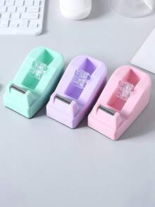 1 Set (1 Dispensador de Cinta + 3 Rollos de Cinta) Kit de Herramientas de Manualidades, Dispensador de Cinta de Papelería de Oficina Color Rosa Brillante, Adecuado para la Temporada de Regreso a Clases - Multicolor - Ver 9