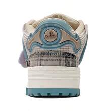 Q-AND Women's Platform Casual Shoes With Heel Increase, Soft And Cushioned Athletic Shoes, Breathable Mesh Upper, Chunky Laces, Pendant Decoration, Versatile Retro Chunky Sneakers, Waterproof And Slip-Resistant, Wear-Resistant And Height-Increasing Street Style Athletic Shoes, An Essential Everyday Item. - 薄荷藍 - 查看 3