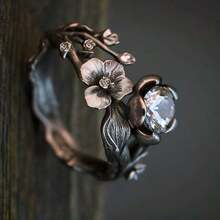 1枚优雅复古女士周年纪念戒指，镀银镶嵌合成立方氧化锆，适合宴会、派对和日常佩戴，是生日、周年纪念日或情人节的完美之选。 - 銀色 - 查看 3