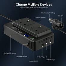 Inverter, Car Inverter For Business Trips And Vacation - Black - View 4