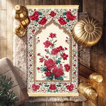 1pc Red Floral Pattern Prayer Mat, Art Praying Rug, Creative Prayer Pad, Easy To Clean - Multicolor - View 2