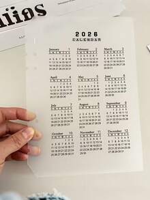 2026年A5/A6透明磨砂PP活页计划本 - 月度及周计划布局，英文版，适用于A5/A6尺寸，耐用塑料可替换内页，适用于学校、办公室、家庭收纳整理 - 易于插入和取出，全年视图，日常使用，包含2026年日历和分隔页，磨砂封面易于阅读，适用于A5/A6活页夹 - 彩色 - 查看 6