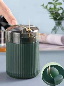 Automatic Pop-Up Toothpick Holder, Luxury Button Toothpick Dispenser, Portable Automatic Toothpick Holder, Home Living Room Toothpick Container, Button Style Automatic Toothpick Storage Box, Suitable For Home, Living Room, Kitchen, Dining Room