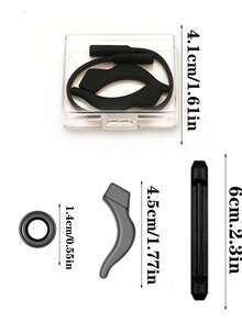 Silicone Eyeglasses Anti-Slip Nose Pads & Round Ear Hooks - Black - View 4