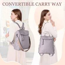 Backpack Purse For Women Fashion Faux Leather Anti-Theft Backpack With Detachable Shoulder Strap For Daily Work Travel - Purple - View 6