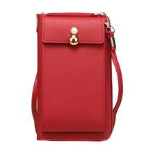 Bolsa de Teléfono para Mujeres, Bolsa Cruzada, Estilo Vertical,últiples Ranuras para Tarjetas, Tarjetero, Monedero, Bolsa de Hombro - Marrón - Ver 11