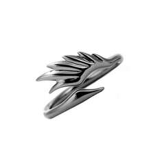Joyería ajustable simple japonesa y coreana, regalo para estudiantes, pequeños accesorios, anillo de cisne negro y blanco - oro negro - Ver 6