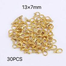 30pcs/Pack Lobster Clasp, Suitable For Necklace, Bracelet And Other DIY Jewelry Making Accessories - Gold - View 9