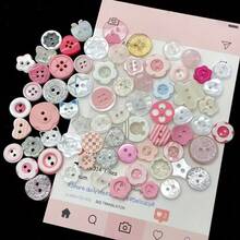 20/30颗彩色高光树脂纽扣，DIY工艺装饰珠子配件，可爱纽扣 - 彩色 - 查看 5