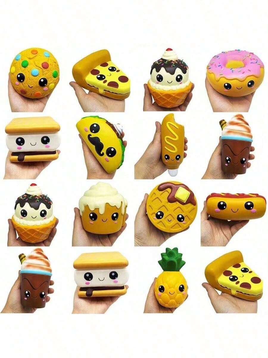 1PC Squishies Cake Snacks Slow Rising Squishes Toy For Kids Soft Cooky Sandwich Scented Stress Relief Realistic Food Cute Squeeze Squeeze Toy - Multicolor - View 1