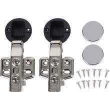 Paquete de 2 Bisagras de Puerta de Vidrio, Bisagra Amortiguadora de Cierre Suave de Acero Inoxidable para Puerta de Vidrio de Gabinete (Brazo Recto, Superposición Completa 18 mm) - Media superposición de curvatura media de 9 mm - Ver 1