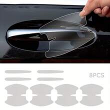 8pcs Car Door Handle Bowl Scratch Protective Stickers, Universal Invisible Cars Sticker Car Handle Anti-Collision Protection Strip